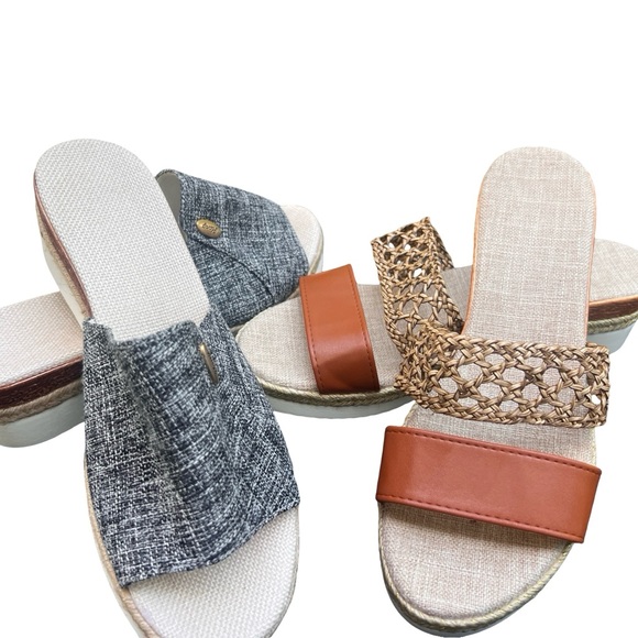 New Women's Espadrille Wedge Sandal Lot of 2 Pair Sz 10.5 - Picture 2 of 7